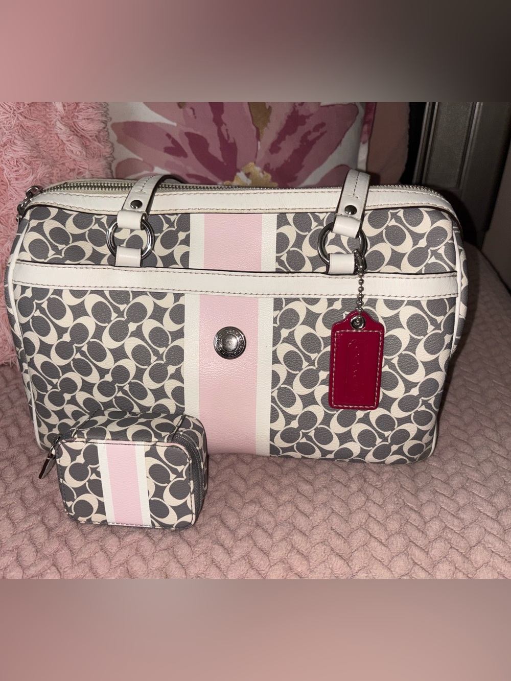 Coach Chelsea Heritage Stripe Satchel